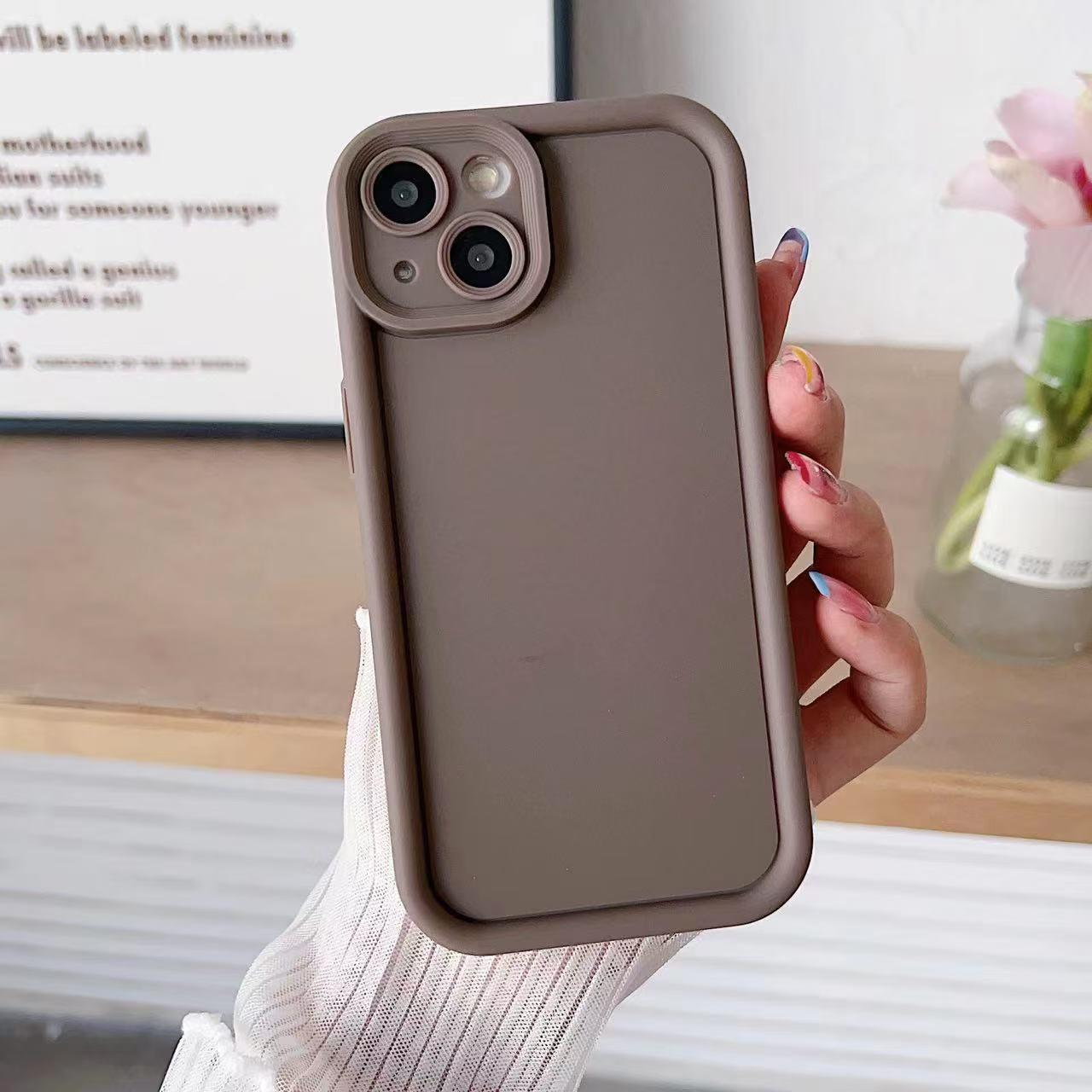 

Carborundum Four-Corner Drop-Proof Solid Color Phone Case for iPhone 14, 15 Pro, 16 Pro Max, Compatible with iPhone 13. iPhone 17 Pro Max