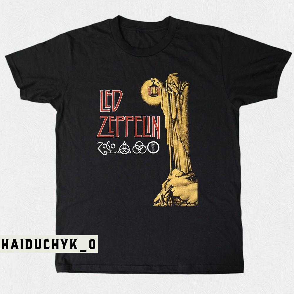 Led Zeppelin Rock Band Retro Unisex Black T-shirt Size S-5XL Unisex T-Shirt XL