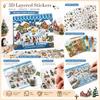 Spiral Bound 3D Scenery Stickers Pre Cut Stickers Miniature Scene Sticker  Stationery Supplies