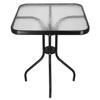 Table de jardin en verre SPRINGOS - Carré 60x60x70cm - Métal noir - Design moderne