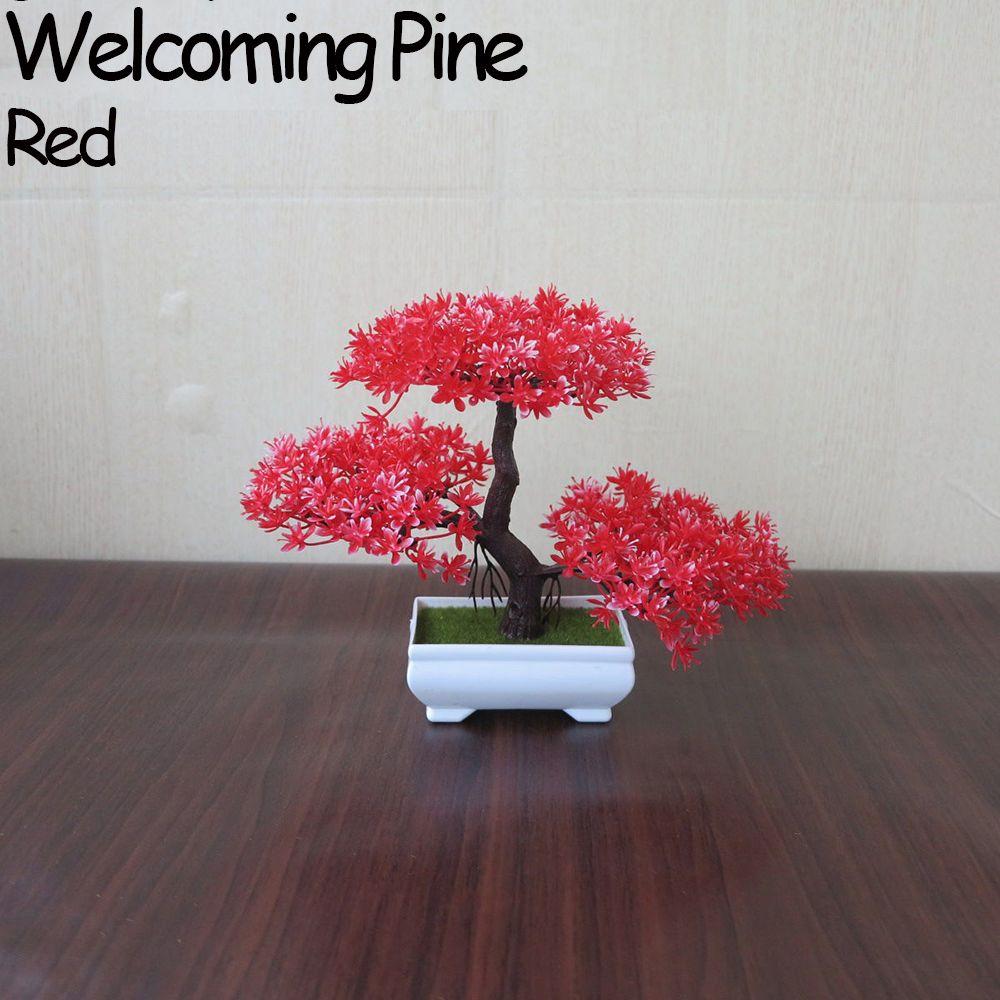 Colorful Welcoming Pine Home Decor Artificial Potted Simulation Bonsai Fake Plants Plastic Flowers