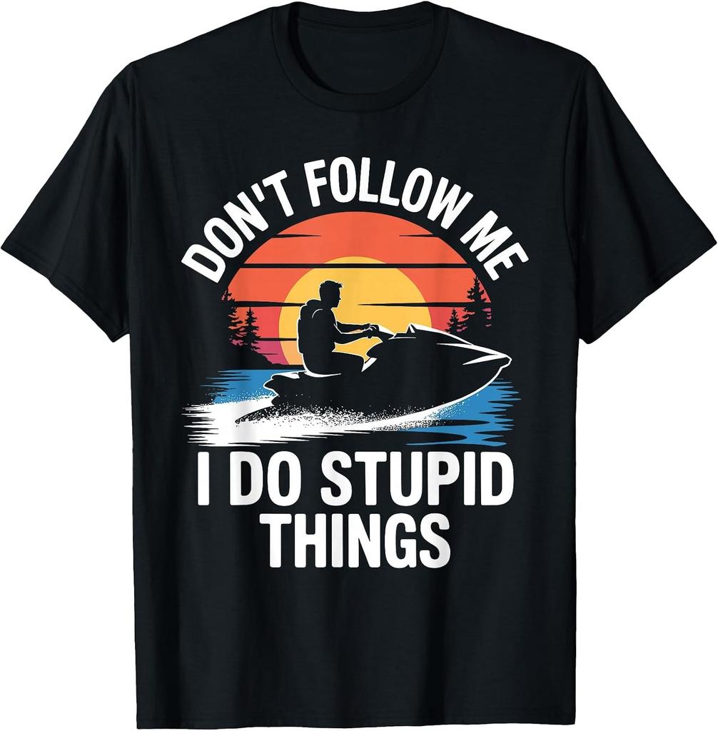 Humorous Jet Ski Art T-Shirt for Enthusiasts and Drivers