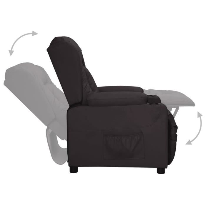 VidaXL Fauteuil inclinable Noir Similicuir, 25kg