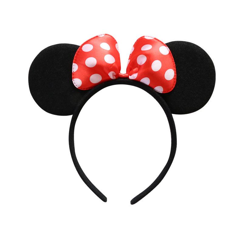 Mädchen Minnie Mickey Maus Haarspange Haarreif Kinder Große Rote Schleife Haaraccessoires Weihnachten Neujahr Performance Kopfbedeckung Kopf