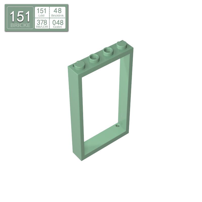 BRICKE 1x4x6 Brick Door Frame, Compatible with Lego 60596 MOC Building Blocks 17 pcs
