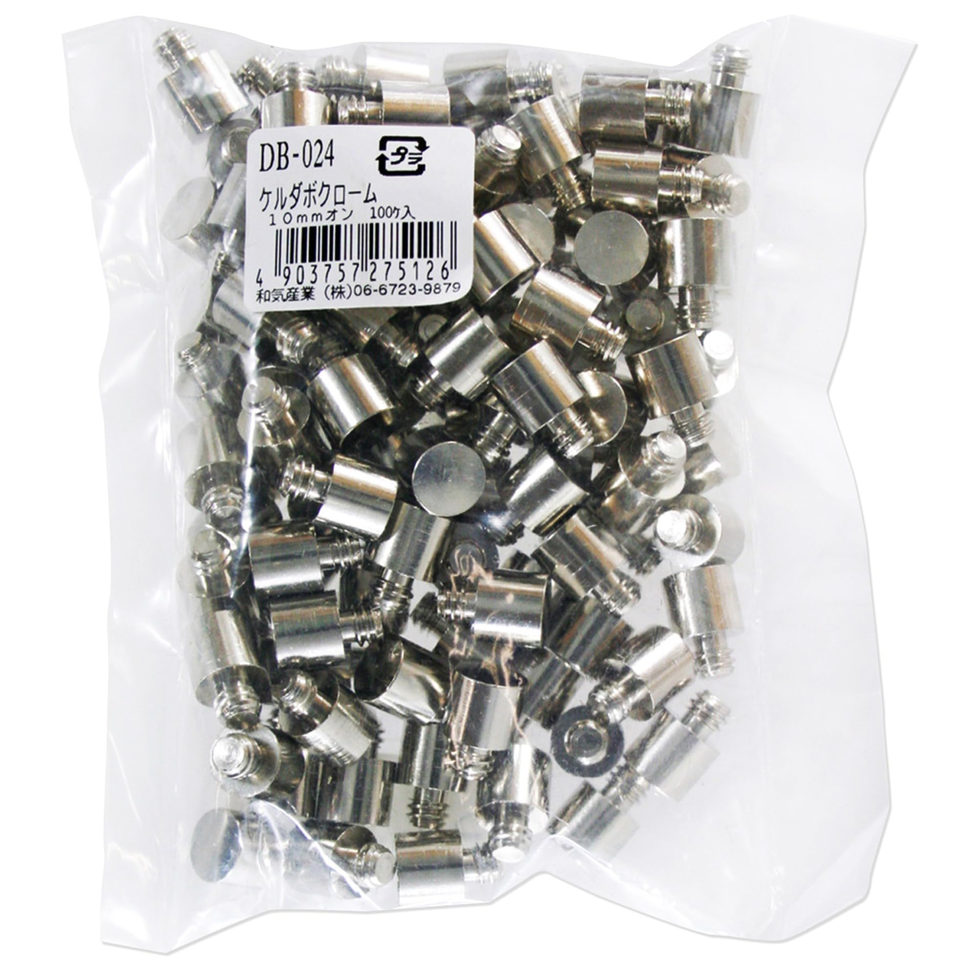 

Waki Sangyo Keldabo On Shelf Support Dowels, Chrome, Silver, 10mm, DB-024, Pack of 100