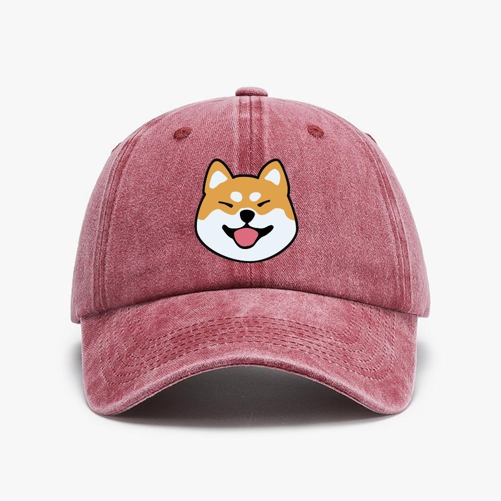 Cute Shiba Inu Letter Printed FeUnisex Baseball Cap Summer Unisex Distressed Washed Hat Animal Fit Cartoon Breathable Hats
