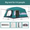 Cort de exterior Două camere și o cameră de zi 4 până la 6 persoane Cort de camping cu ploaie groasă