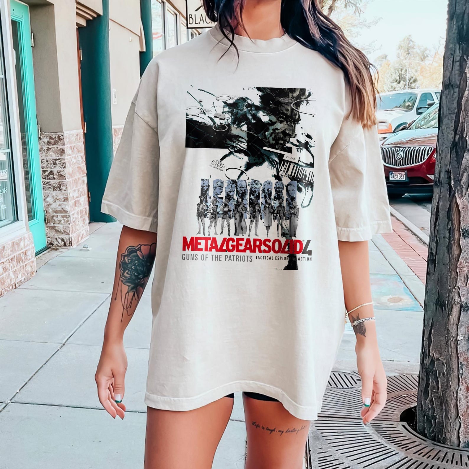 Solid Snake Cotton T shirt,Vintage Short Sleeve Crewneck Tee,Metal Gear Tee, Round Collar Short Sleeve Shirt,Unisex Metal Gear Solid T shirt L