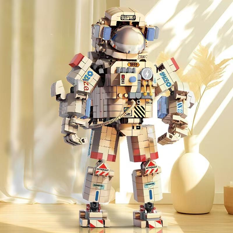 1050 Pieces Space Astronaut Building Block Set Toys, Cool Astronaut Room Decoration, Adult Collection DIY Model