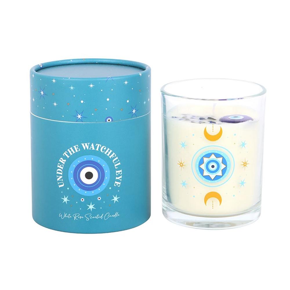 Something Different Under Watchful Eyes White Rose Candle