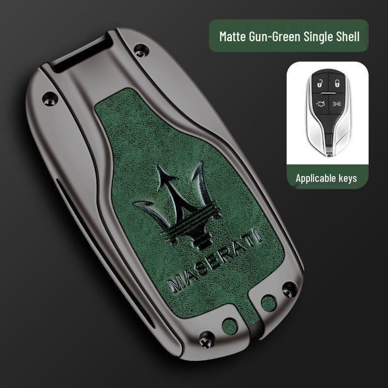 Maserati Quattroporte, Levante, Ghibli Metal Leather Key Case Protective Shell