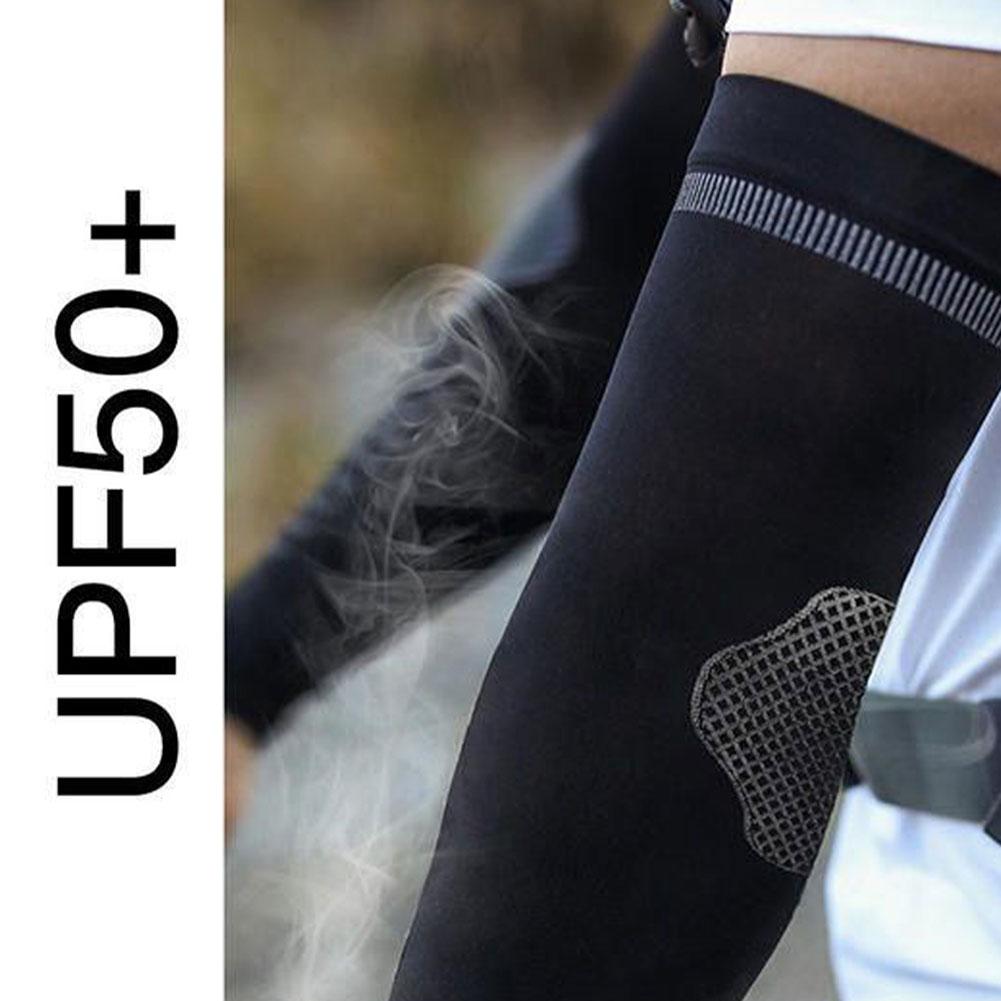 1Pair Men's Summer Ice Silk Sun Protection Ice Sleeves Cool and Breathable Outdoor Sports Cycling Fishing Arm Protection Long Sleeves