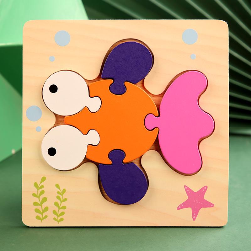 Wooden 3D Educational Puzzle for Toddlers - Interactive, Creative Hands-on Toy for Ages 1-3