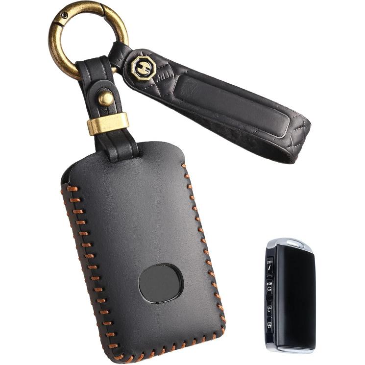 Key Fob Cover for CX9 CX5 CX50 CX90 CX30 Leather Key Case Keychain Car Key Holder Protector (Blue)