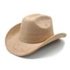 British Suede Light Plate Elegant Knight Felt Western Cowboy Hat for Ladies