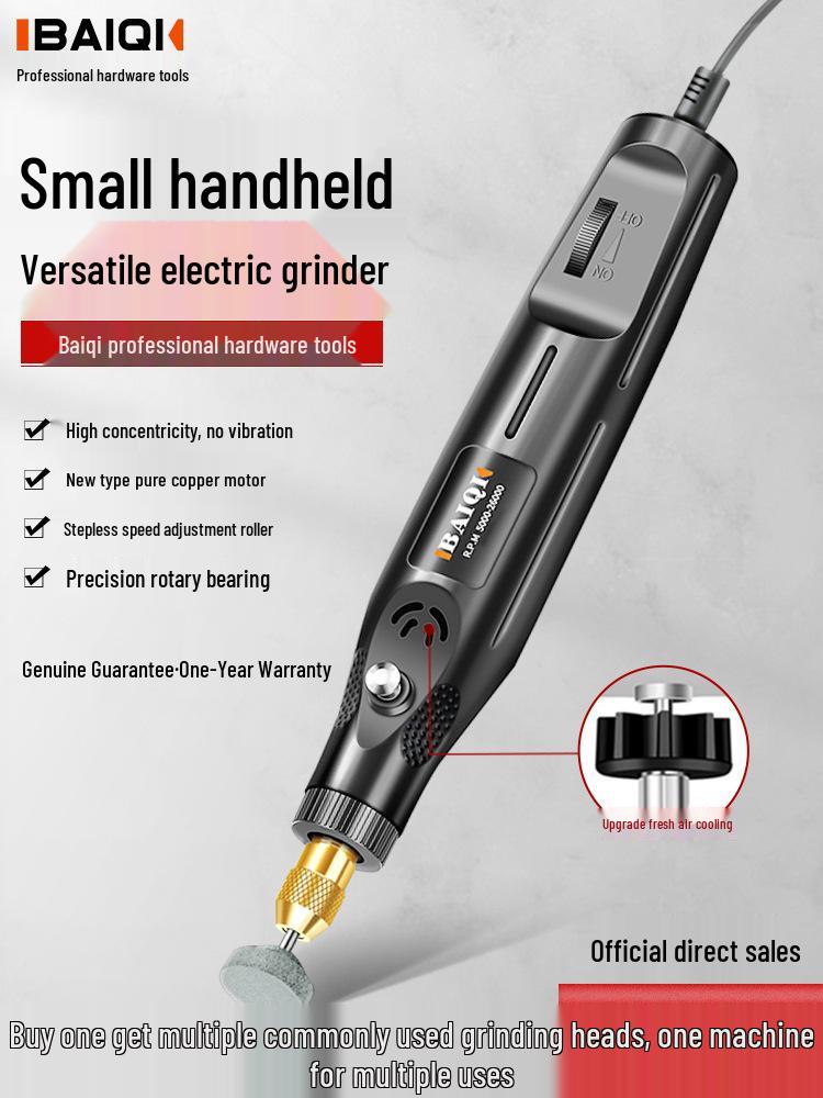Mini Handheld Electric Grinder for Jade & Wood Carving, Cutting, and Polishing