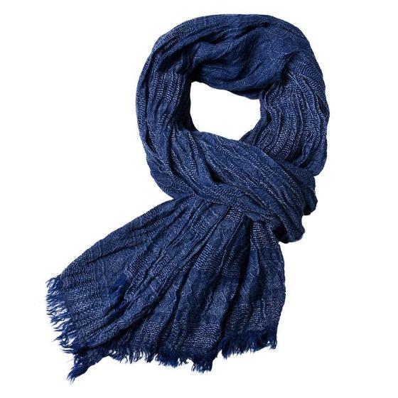 Luxury Band Scarf Men Solid Cotton Scarf Female & Male Shawl Wrap Jacquard Weave Long Scarfs with Tassels 175*80 Cm