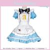 In Alice Wonderland Maid Dress Set Cosplay Costume Playing Card Pattern Fan Girl