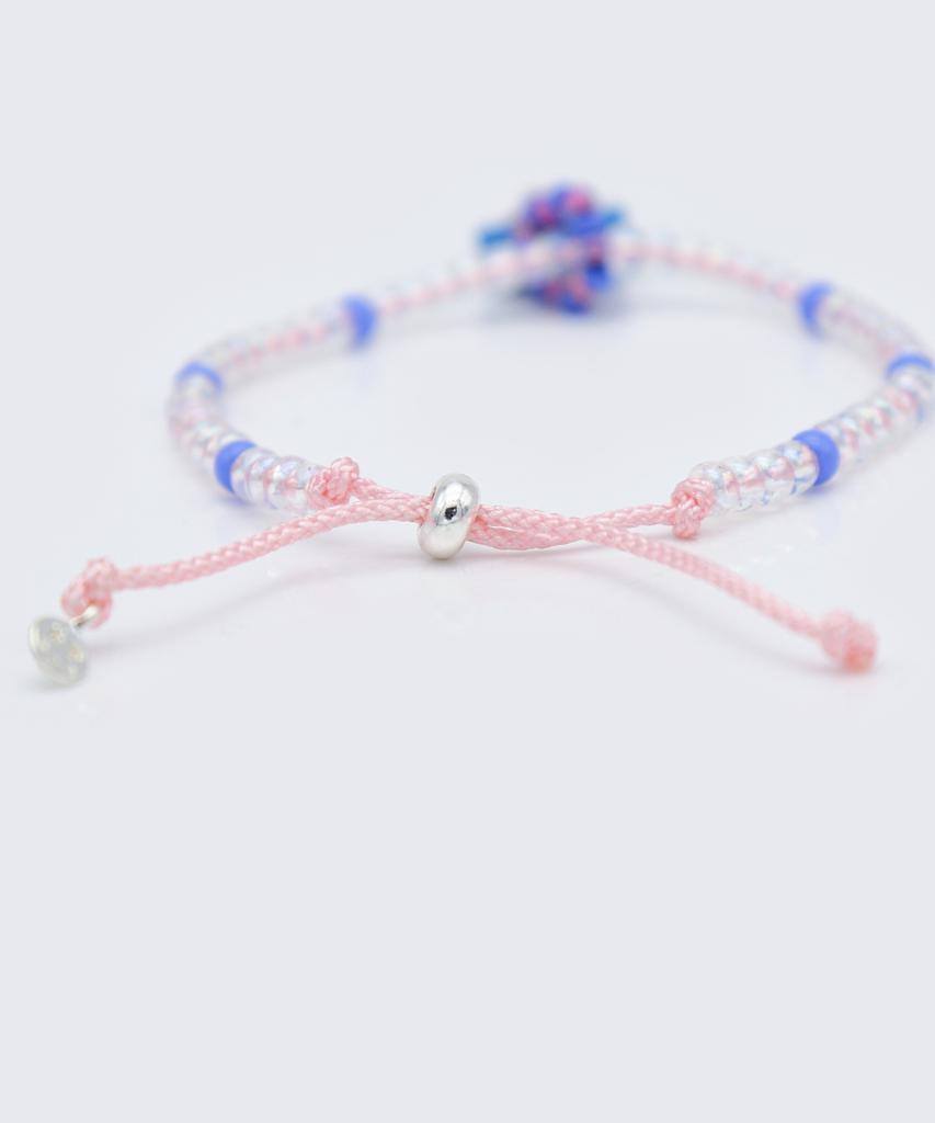Bonbeau Swarovski Heart Stone Color Beads Bracelet Swarovski Heart Stone Color Bead Knot Bracelet