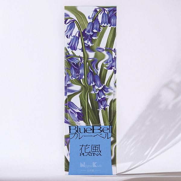 

Hanakaze PLATINA Bluebell Small Loose Pack Incense with Very Low Smoke. Sweet floral scent like nectar and natural fresh green scent.