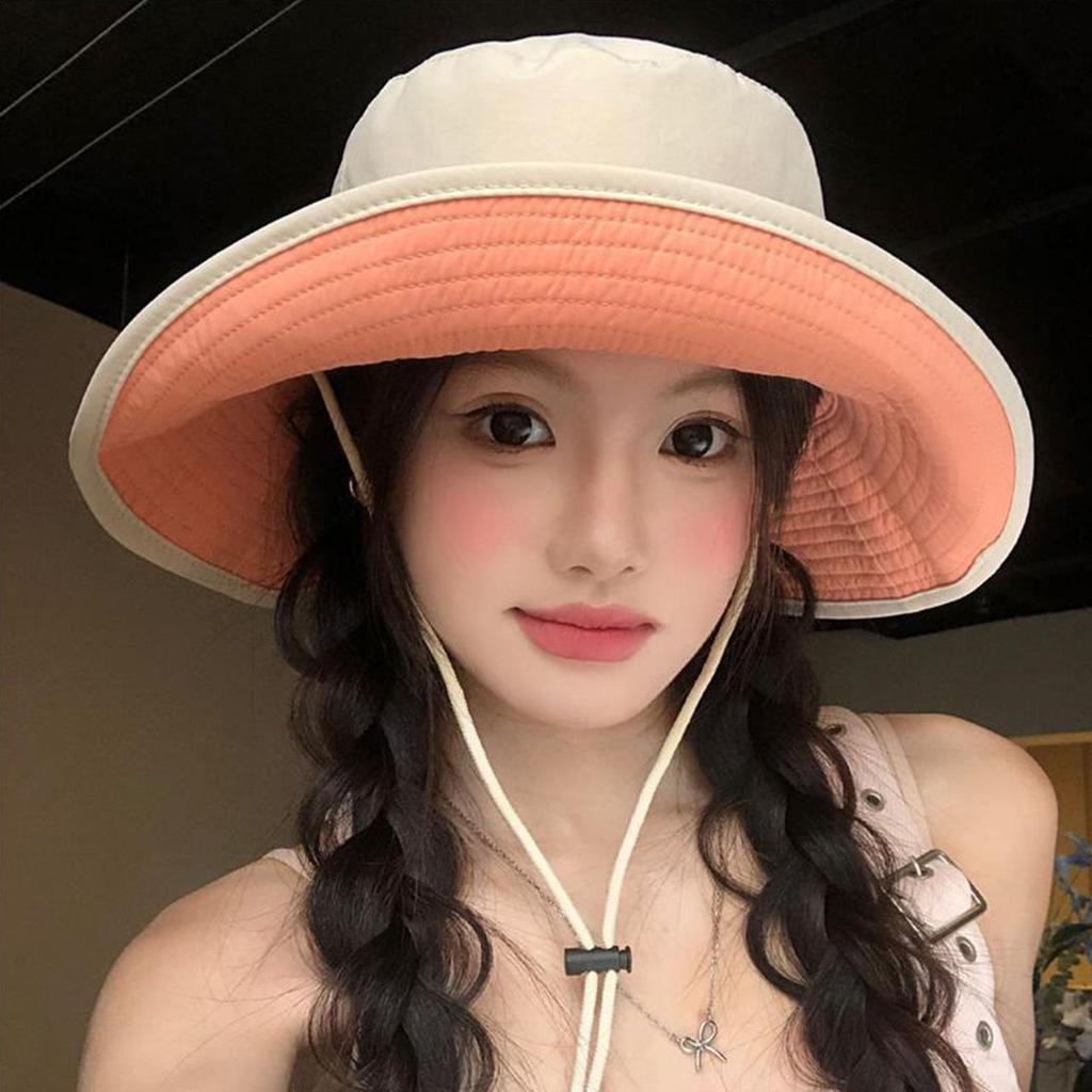 New Summer UV Protection Hat for Women Wide Brim Double-side Wear Fishermen Cap Female Solid Color Hiking Climbing Sunshade Hat