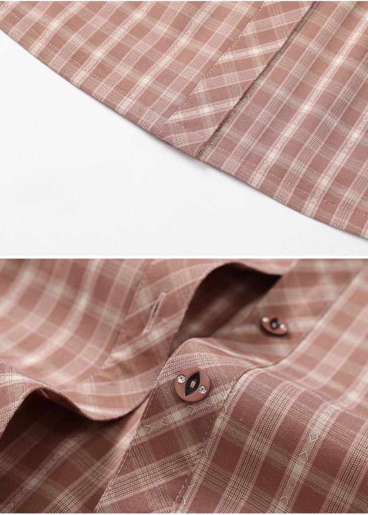 2026 Stylish Plaid Print Top for Middle-Aged & Elderly Women - Mom's Summer Fashion Shirt
