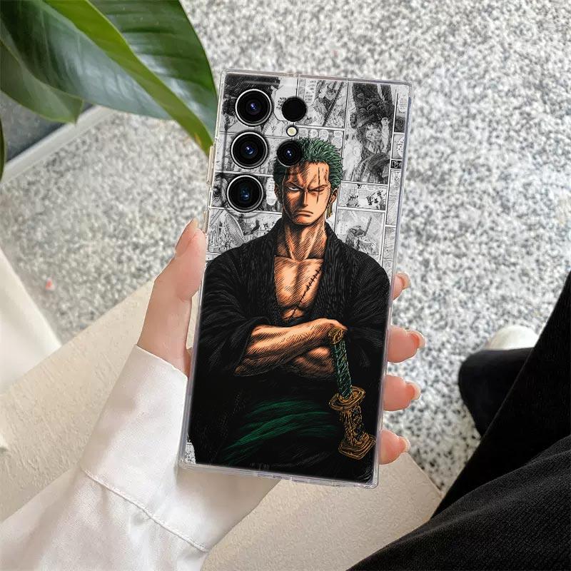Ones Pieces Luffy Zoro Fashion Case Coque For Samsung Galaxy S25 S26 S24 S23 Ultra S22 S20 Plus S21 FE A57 5G Clear Phone Cover