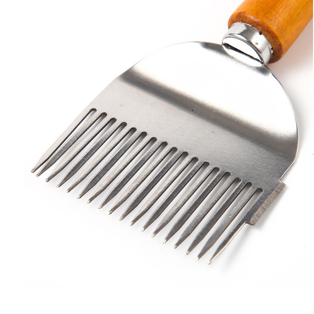 Nutrient Tool Wooden Handle Needle Shovel: 17-Needle Stainless Steel Honey Scraper