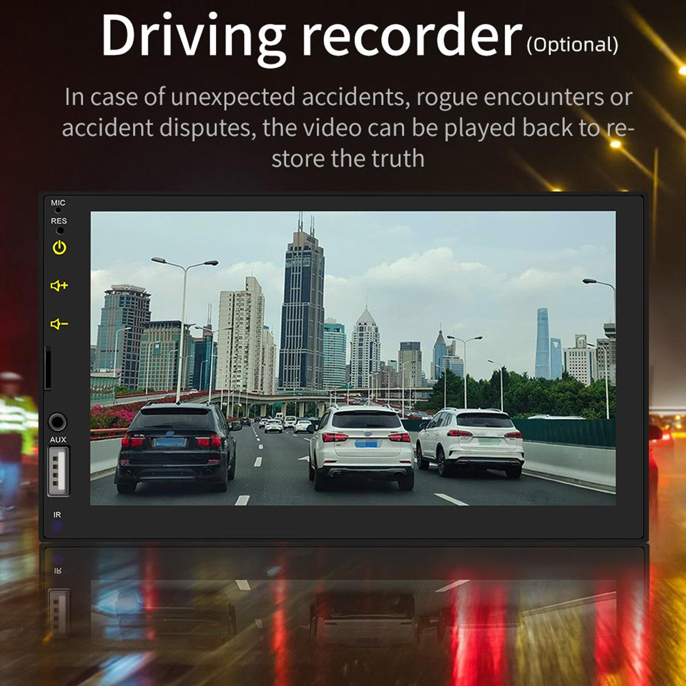 7 Inch Multimedia Player Bluetooth-Compatible Wireless Carplay Android Auto Portable Car Stereo 2 Din Car Radio Rear View Camera