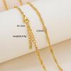Élégant Collier Chaîne Boîte en Acier Titane Plaqué Or 18 Carats pour Femmes