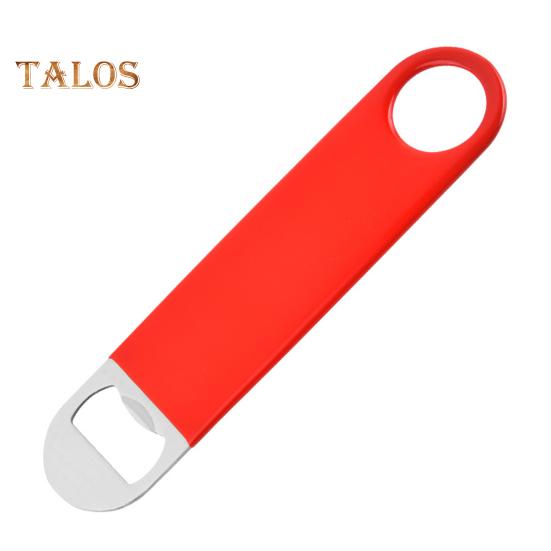 

Плоска відкривачка для пляшок з нержавіючої сталі Відкривачка для пива Портативна барна відкривачка для пляшок з отворами для підвішування для бармена червоний