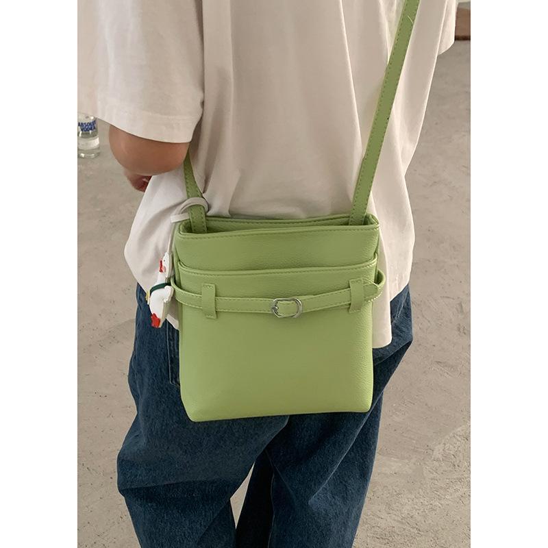 Summer fashion small bag women 2025 new fashion bucket bag lychee pattern shoulder bag crossbody mobile phone bag