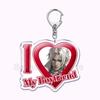 Pfp Sephiroth Acrylic KeyChain Pendant Key Ring I Love My Boyfriend Girlfriend Pink Heart Keyring for Bag Pendant Jewelry Gifts