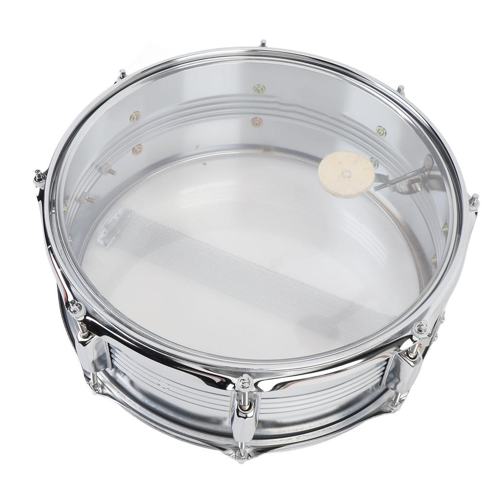 Snare Drum 14,6 x 6 Zoll Transparenter Schultergurt Übungs-Snare Drum für Anfänger für Auftritte
