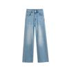 Li Shaonü Women's High-Waisted Rhinestone Wide-Leg Jeans, 2026 Summer Loose Slimming Drape Straight Pants