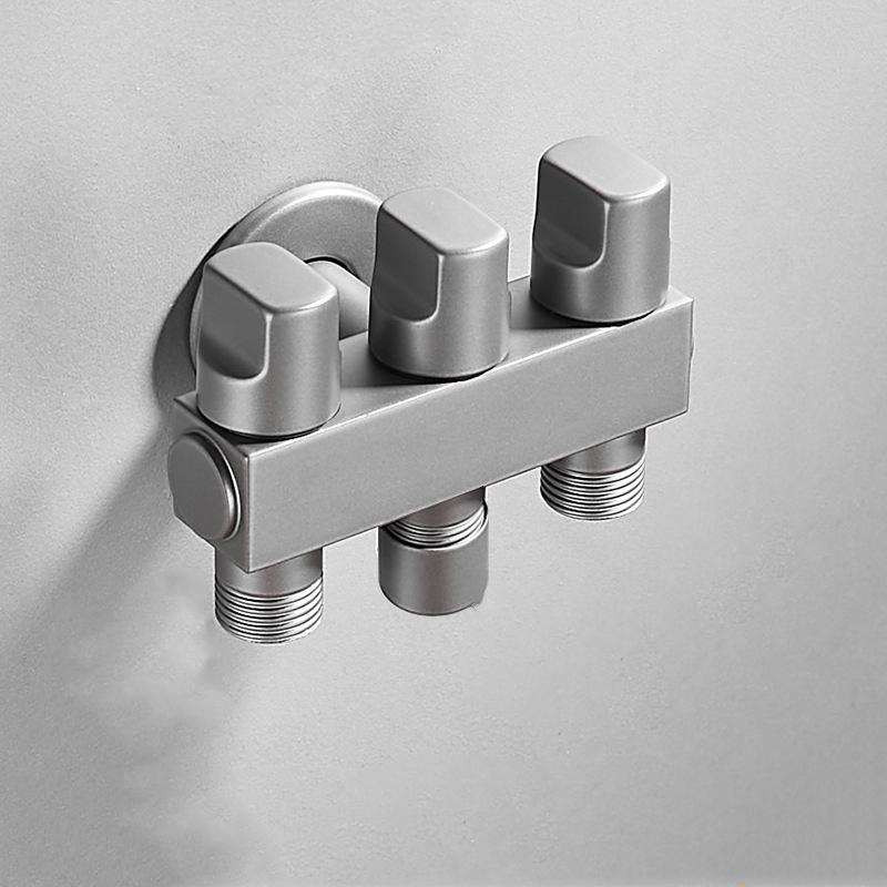 1PC Bibcock One In Three Outlet Angle Valve Brass 3-Way/4-Way Water Heater Toilet Multi-Function Faucet Thread G1/2'