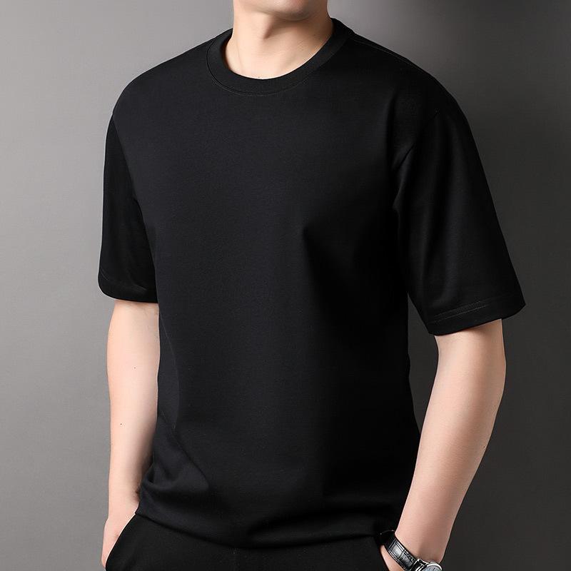 

Мужская футболка с короткими рукавами из чистого хлопка, однотонная летняя однотонная футболка с круглым вырезом, 32 шт., топ из плотного хлопка двойной пряжи для мужчин 3XL