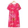 Middle-Aged and Elderly Sleepwear Homewear Short-Sleeved Female Spring and Summer Elderly Sleepwear Loose Homewear Dresses
