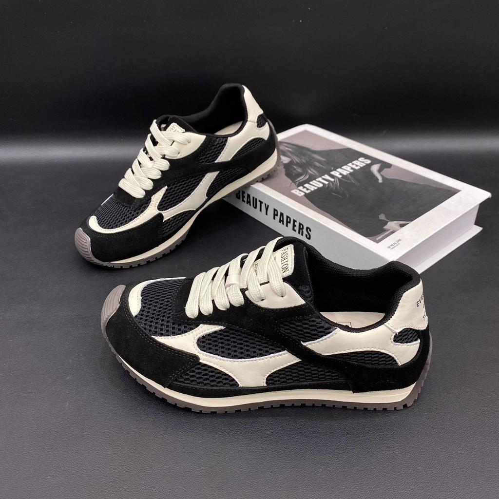 Korean Version of Retro Color Matching Breathable Forrest Gump Shoes Women's 2025 Autumn Models Versatile and Lightweight Sports and Leisure Moral Tra