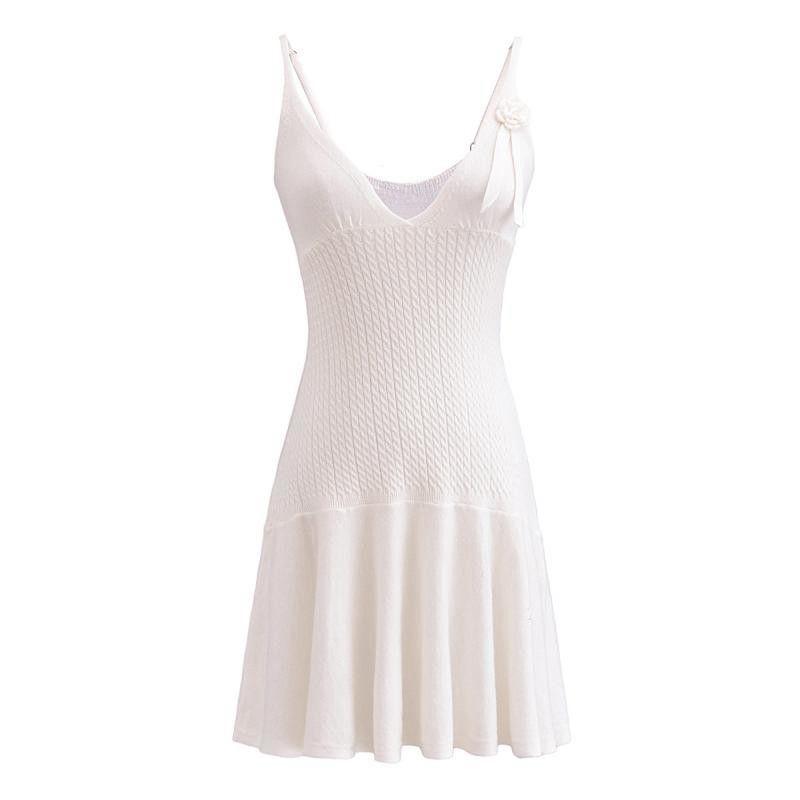 Pink Stereo Silm V-neck Strap Dress Ballet