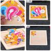 9Pcs Wooden Cartoon Animals Kids Jigsaw Puzzle Toy Learning Education Panel