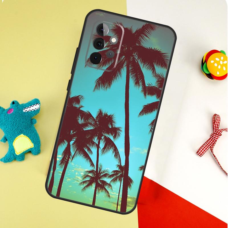Summer Beach Sunset Palm Tree For Samsung Galaxy A22 A32 A52 A54 A34 A14 A55 A35 A15 A53 A33 A13 A05 A06 A16 Phone Case
