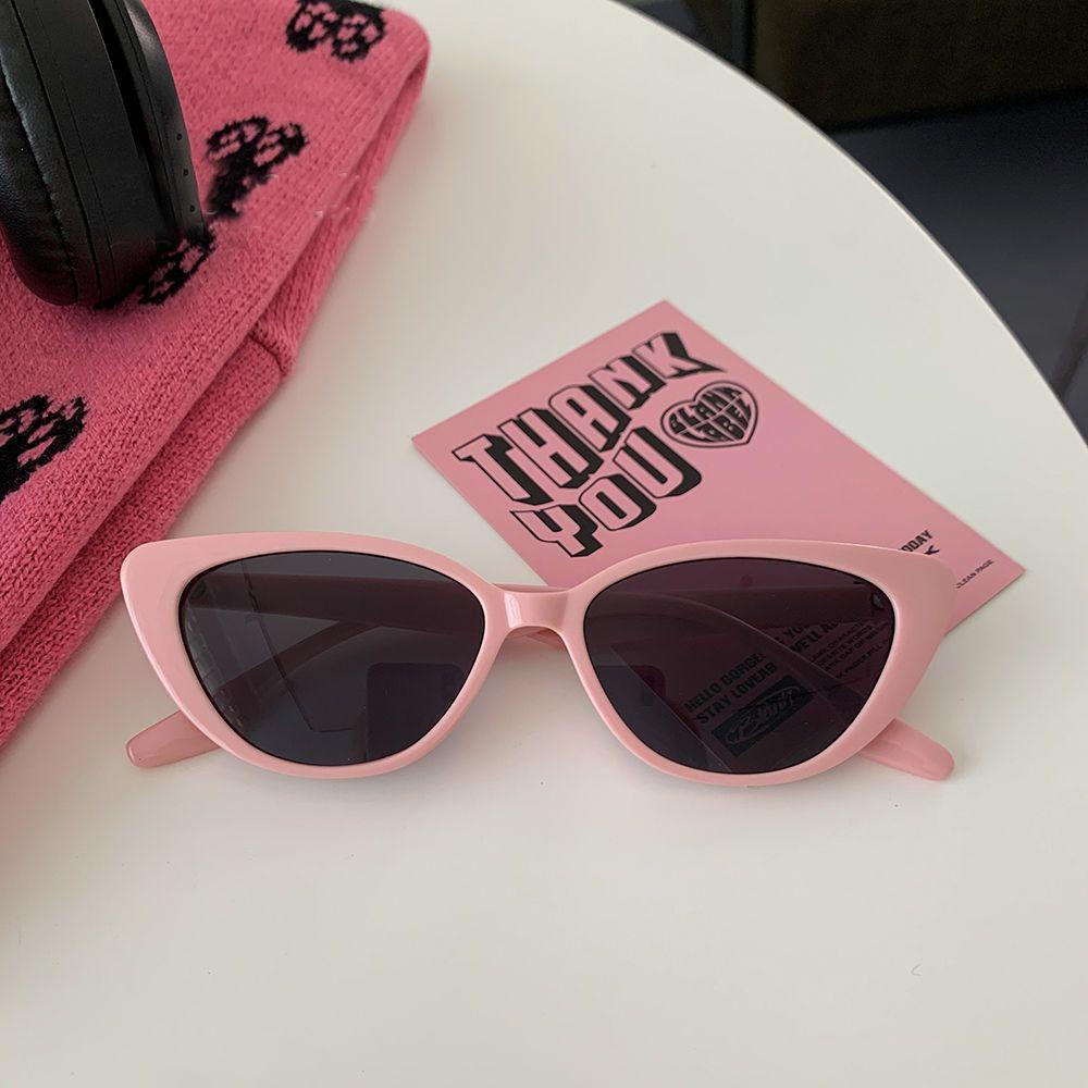 Niche High-End Sense Retro Versatile Cat Eye Pink Sunglasses Women'S Sunscreen Face Small Frame Sunglasses