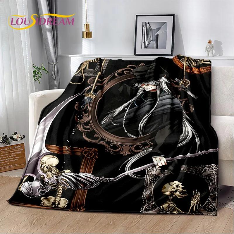 Cartoon Black Butler Anime 3D-Decke, weiche Überwurfdecke für Zuhause, Schlafzimmer, Bett, Sofa, Picknick, Reisen, Büro, Ruhebezug, Decke für Kinder