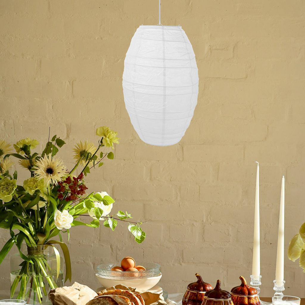 Handmade Oval Paper Lantern Shade Foldable Pendant Lampshade Ceiling Hanging Lamp Cover for Home Decor Bedroom Living Room