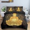 Buddha Bedding Set Indian Religion Buddhism Meditation Mandala Duvet Cover Smile Buddha Floral Soft Quilt Cover Queen King Size