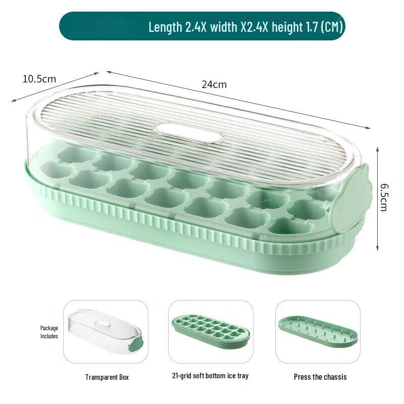 ZISIZ Large Capacity Ice Cube Tray with Lid