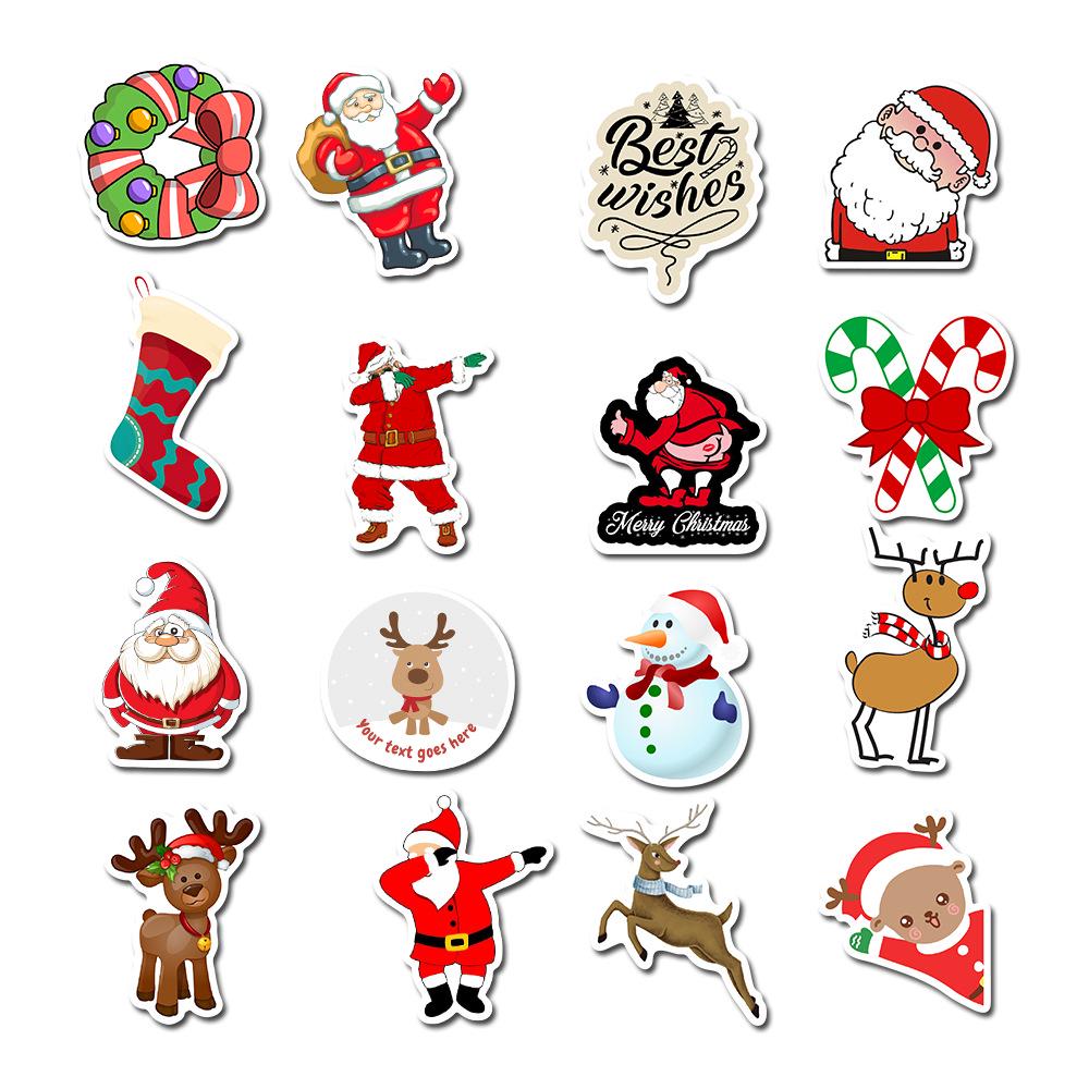 50 Christmas Themes No Repeat Suitcase Stickers Waterproof Graffiti Travel Case Stickers Gifts