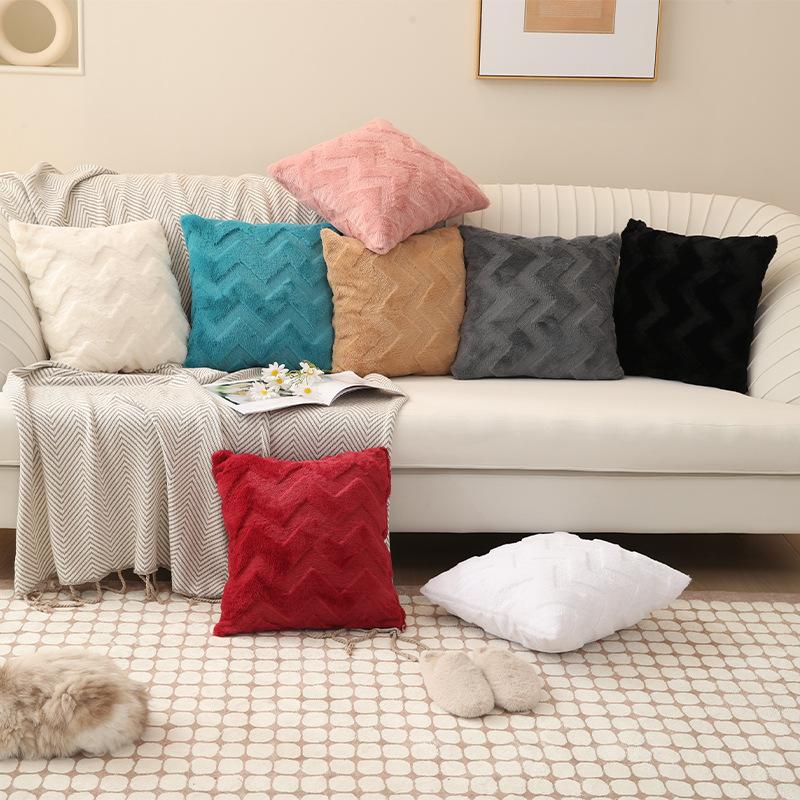 Plush Throw Pillow Covers For Sofa Square Cushion Cover Bed Living Room Plush Sleep Pillow Case Cotton Home Decor